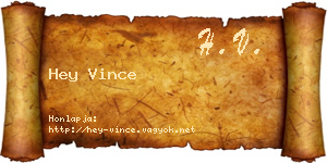 Hey Vince névjegykártya