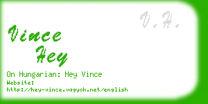 vince hey business card